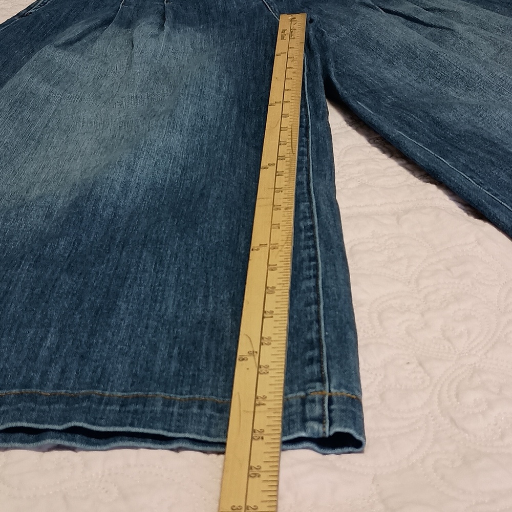 Pilcro and the Letterpress Wide-Leg Blue Denim Culottes - Picture 4 of 9